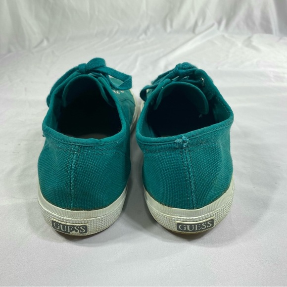 Guess Women’s Teal Canvas Low Top Sneakers - Picture 3 of 8